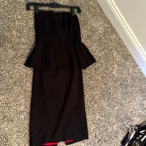 Designer black peplum dress